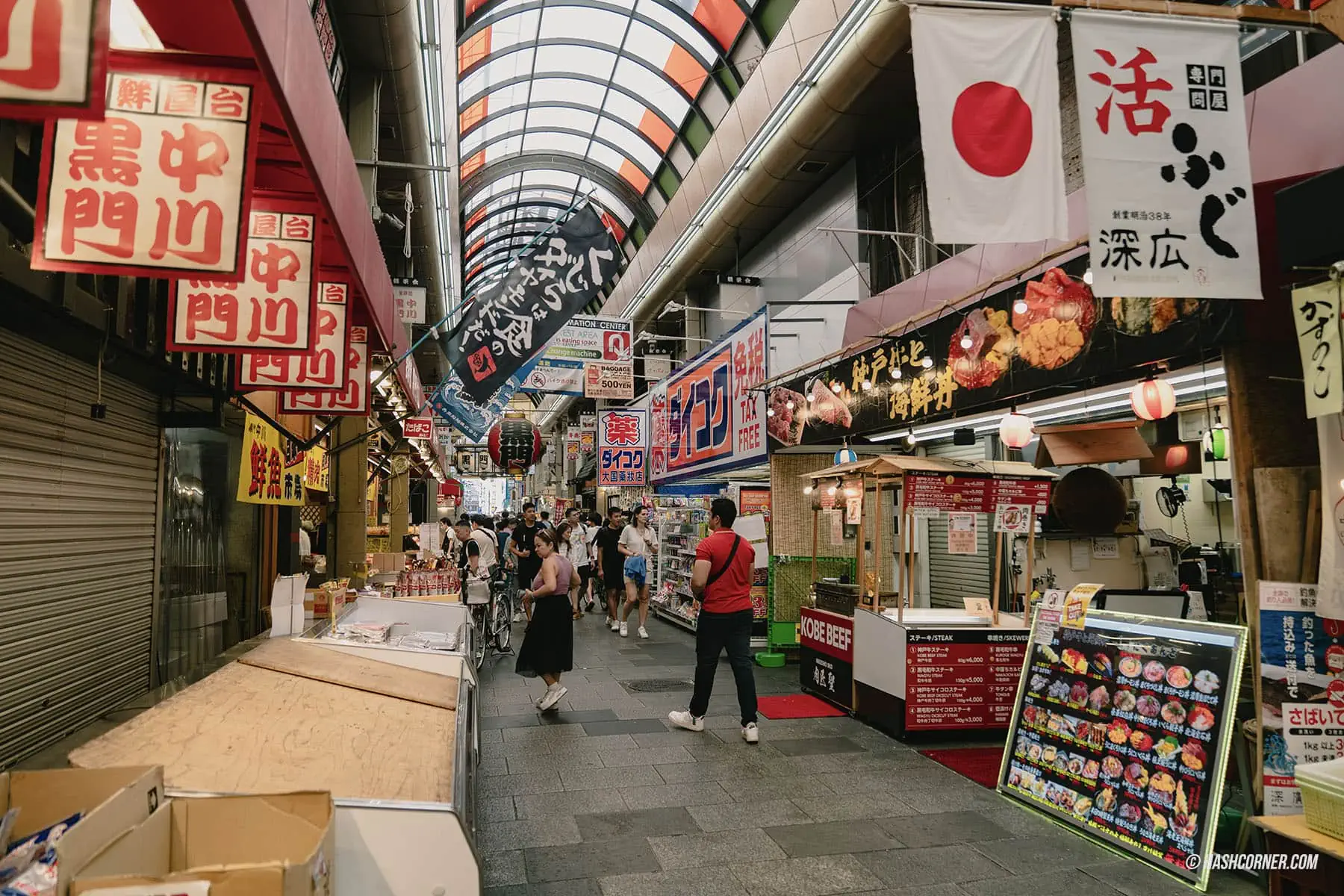 รีวิว ตลาดคุโรมง (Kuromon Market) x โอซาก้า เที่ยวตลาดปลา